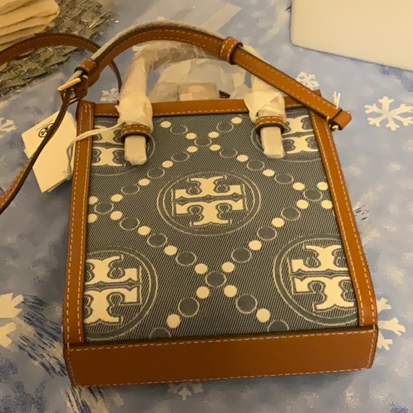 Tori Burch T Monogram Denim Mini Tote - Picture 5 of 16